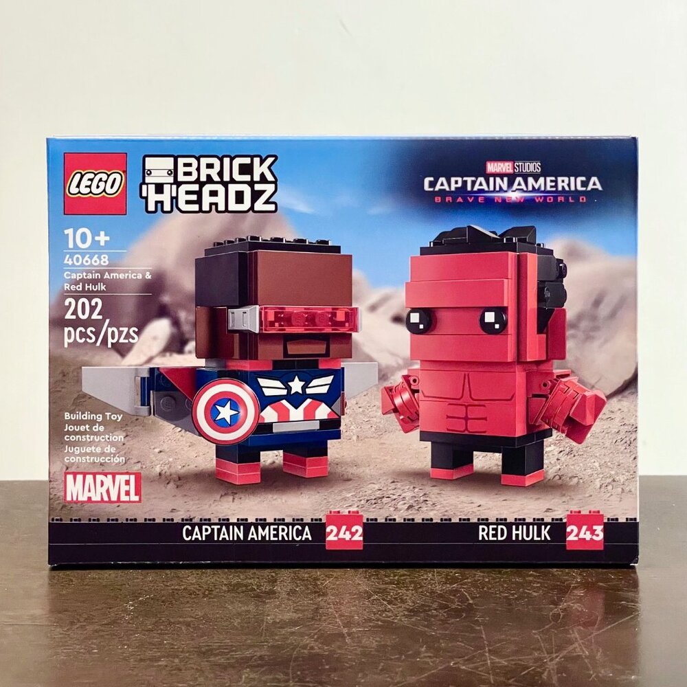 LEGO 40668 Marvel BrickHeadz Captain America & Red Hulk NIB New in Hand